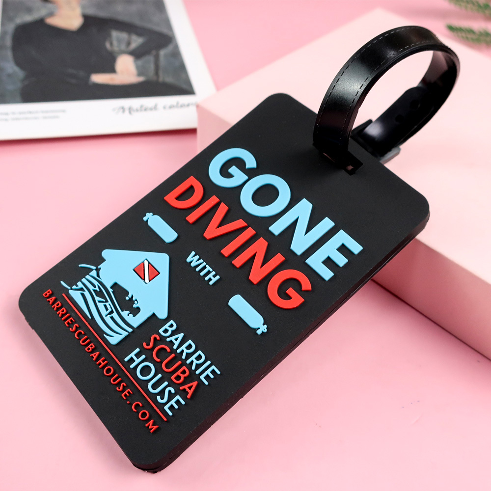 Free Design Creative Aircraft 2d Label Gift Suitcase ID Address Holder Baggage Boarding Custom Logo Pvc Travel Luggage Tag