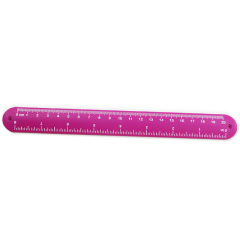 Custom logo Durable Silicone Flexible Folding Rolling Ruler Slap Bracelet for Kids Children School
