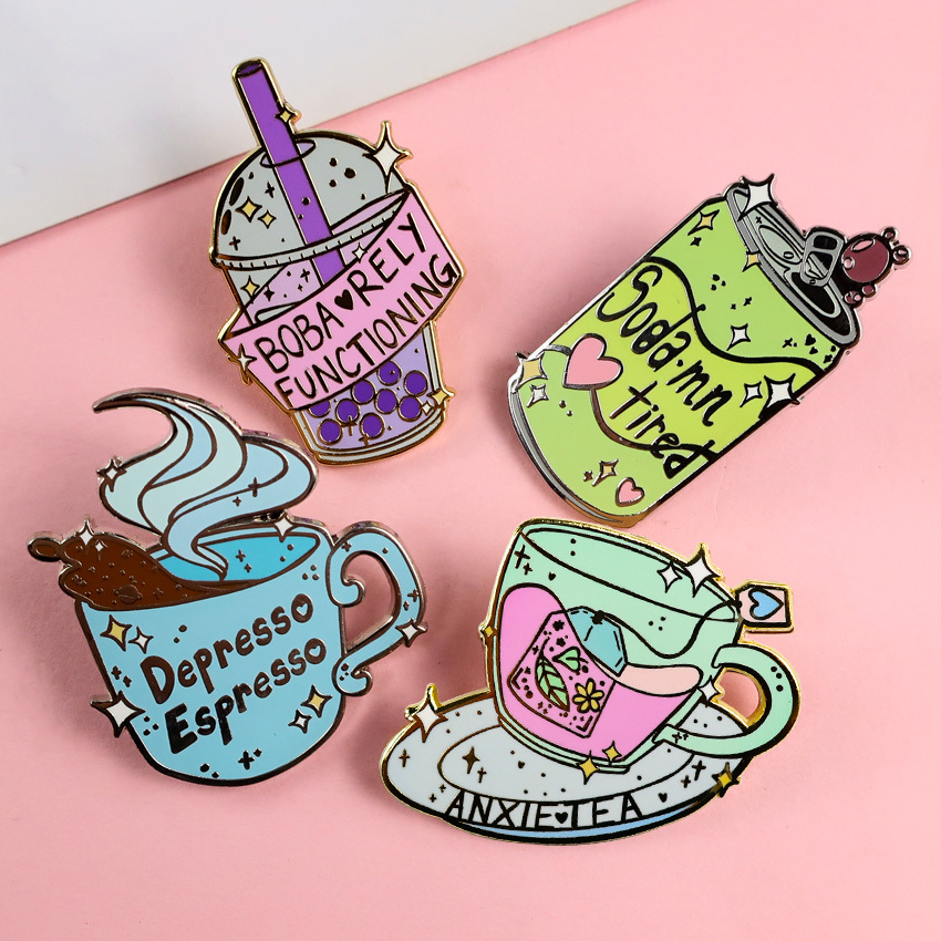 Customized Designer Cute Brooch Women Pin Metal Coffee Cup Lapel Pins Badge Custom logo Hard Soft Enamel Pin,Zhongshan Yutang Craft Gifts Co., Ltd.，KeyChains+medal+Fridge Magnet,Customized Designer Cute Brooch Women Pin Metal Coffee Cup Lapel Pins Badge Custom logo Hard Soft Enamel Pin