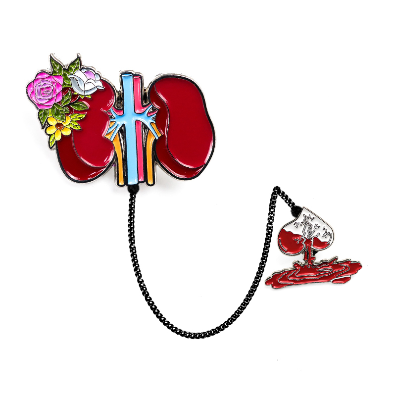 Factory Fast Oem Gold Anatomical Heart Id Lapel Pin with Chain for Suit Men,Zhongshan Yutang Craft Gifts Co., Ltd.，KeyChains+medal+Fridge Magnet,Factory Fast Oem Gold Anatomical Heart Id Lapel Pin with Chain for Suit Men