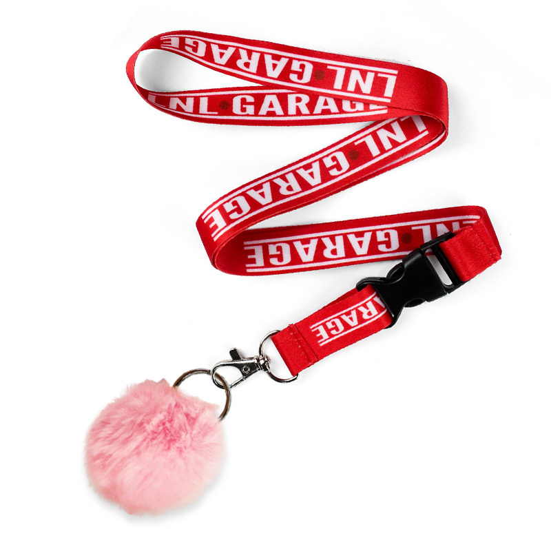 Wholesale Designer Pom Pom Ball Keychain Lanyard Printed Id Badge Holder Lanyard with logo Custom,Zhongshan Yutang Craft Gifts Co., Ltd.，KeyChains+medal+Fridge Magnet,Wholesale Designer Pom Pom Ball Keychain Lanyard Printed Id Badge Holder Lanyard with logo Custom