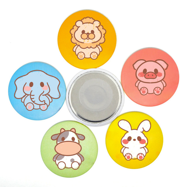 Personalized Colors Metal Name Badge Decorative Magnetic Round Button Magnet