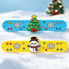 Fast Custom 2d Christmas Charm Wristband Holiday Party Event Bracelet Festive Gift Accessory