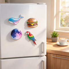 Promotional Wholesale Factory Direct Custom Aluminum Printed Logo on Brushed Fridge Magnets Corporate Gift Advertising Giveaway