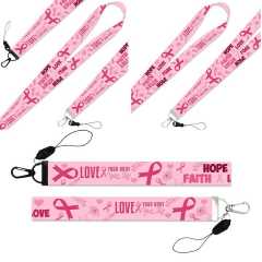 Breast Cancer Awareness Pattern Detachable Mobile Phone Straps Multi-function Neck Lanyards for Couples Keys ID Badge Webbing,Zhongshan Yutang Craft Gifts Co., Ltd.，KeyChains+medal+Fridge Magnet,Breast Cancer Awareness Pattern Detachable Mobile Phone Straps Multi-function Neck Lanyards for Couples Keys ID Badge Webbing