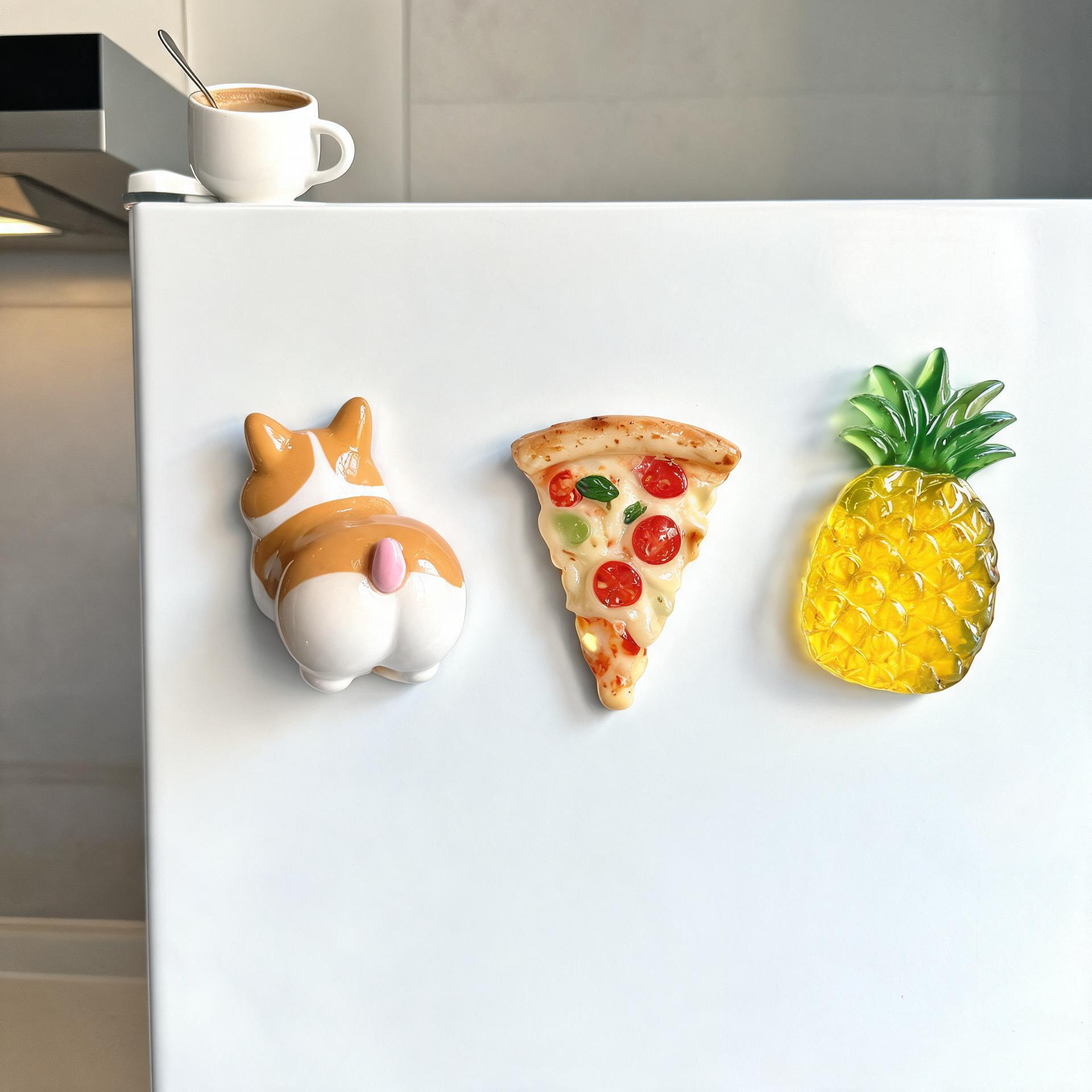 Realistic Miniature Food Resin Fridge Magnets Hand-Painted 3D Shake Look Custom Design for Kitchen Decor & Souvenir