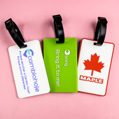 Free Design Creative Aircraft 2d Label Gift Suitcase ID Address Holder Baggage Boarding Custom Logo Pvc Travel Luggage Tag