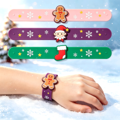 Fast Custom 2d Christmas Charm Wristband Holiday Party Event Bracelet Festive Gift Accessory