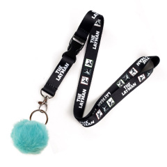 Wholesale Designer Pom Pom Ball Keychain Lanyard Printed Id Badge Holder Lanyard with logo Custom,Zhongshan Yutang Craft Gifts Co., Ltd.，KeyChains+medal+Fridge Magnet,Wholesale Designer Pom Pom Ball Keychain Lanyard Printed Id Badge Holder Lanyard with logo Custom