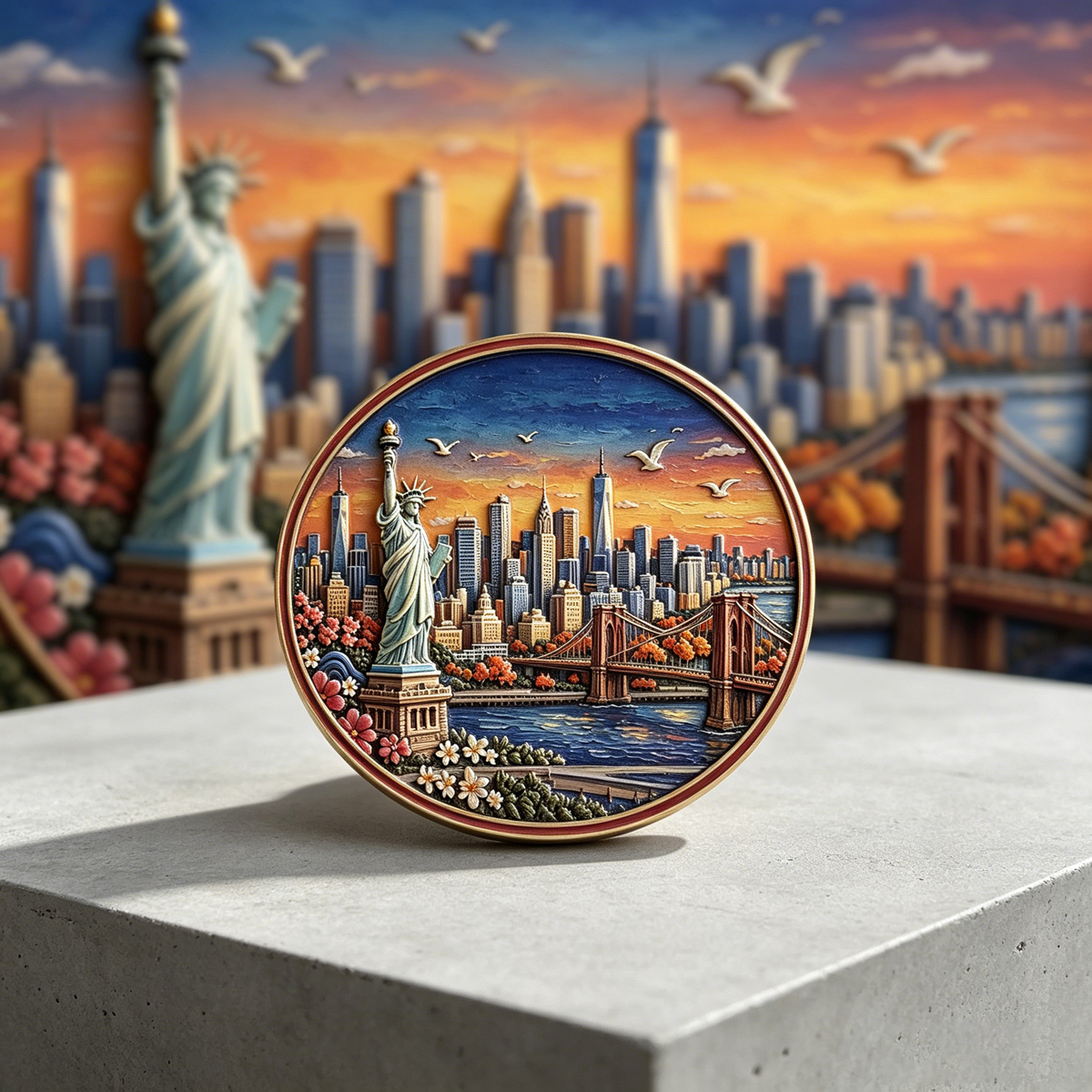 Raised Relief Embossed Design 3D Die Cast Soft Enamel Finish Aluminum Fridge Magnets Custom Shape for Souvenir & Collectible