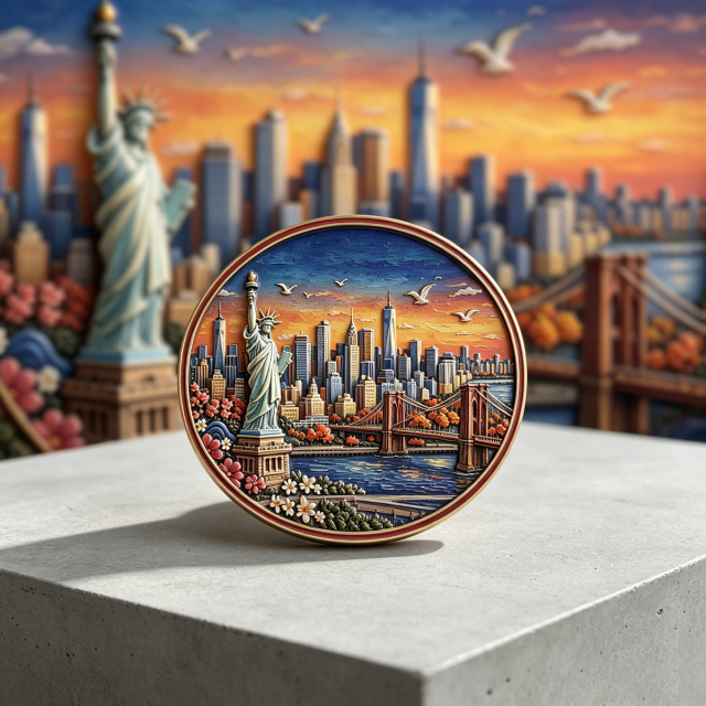 Raised Relief Embossed Design 3D Die Cast Soft Enamel Finish Aluminum Fridge Magnets Custom Shape for Souvenir & Collectible