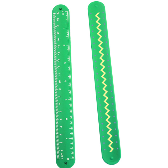 Custom Bracelet logo Printing Silicone Wrist Bands Rubber Slap Ruler Tool Plastic Fasteners Wristband Snap for Advertising