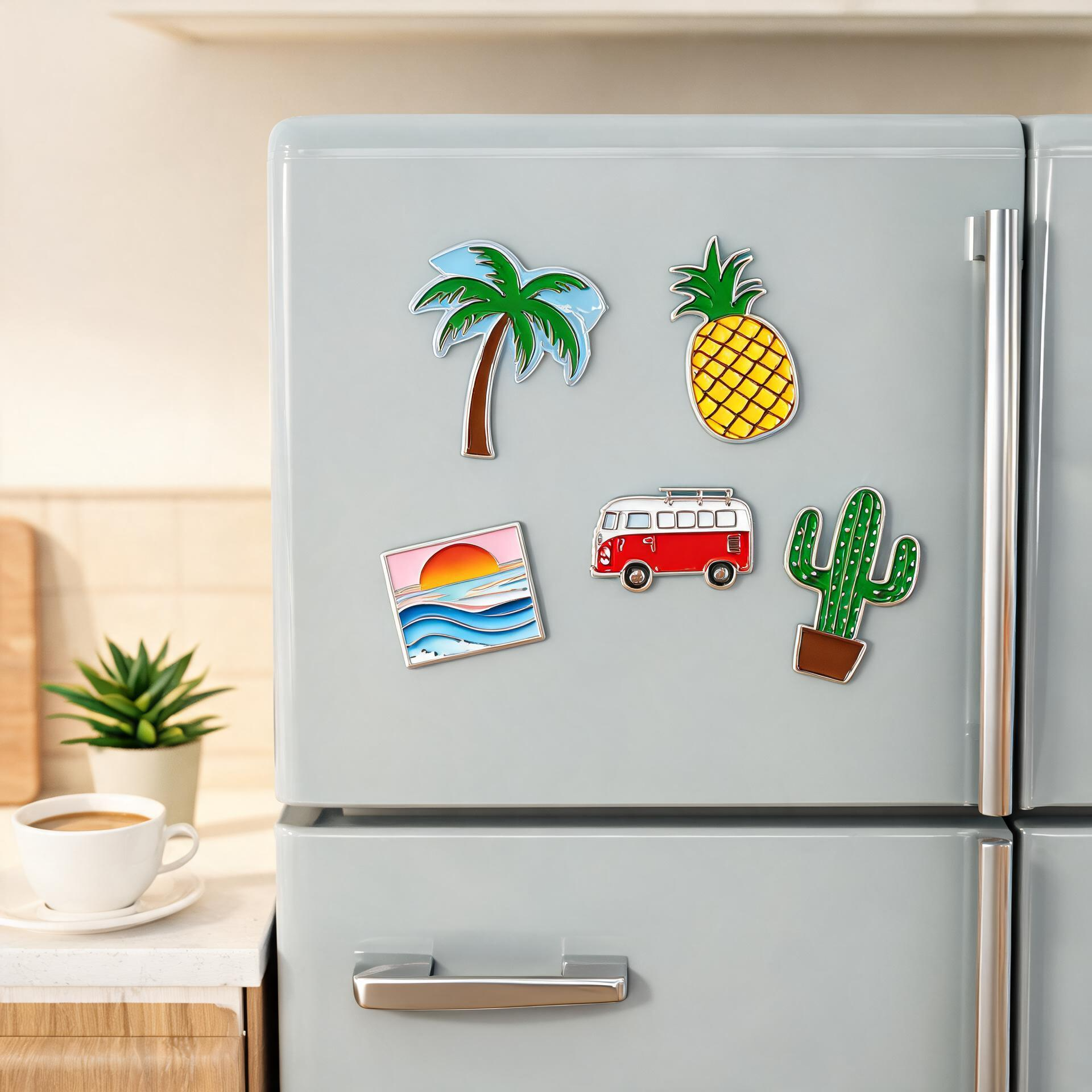Promotional Wholesale Factory Direct Custom Aluminum Printed Logo on Brushed Fridge Magnets Corporate Gift Advertising Giveaway
