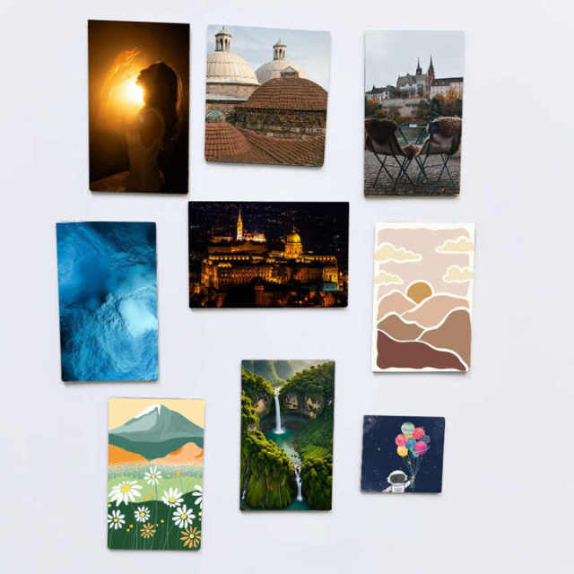 Wholesale Advertising Gifts Custom Magnetic Folding Coated Paper Refrigerator Magnet