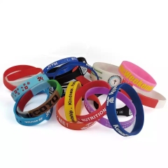 Customised Personalized Eco-friendly Printed Rubber Bracelet Wrist Band Motivational Custom Logo Silicone Wristband for Hand