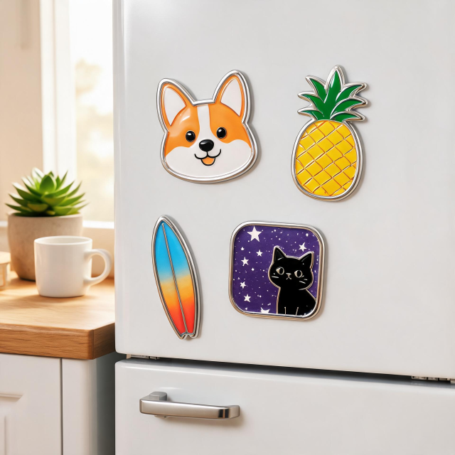 Custom Aluminum Fridge Magnets UV Printed Die Cast Soft Enamel Small Batch Personalized Souvenir Gift