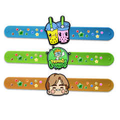Wholesale Cheap Custom Rubber Recycled Blank Silicone Slap Bracelet Snap Clip for Event Wristbands