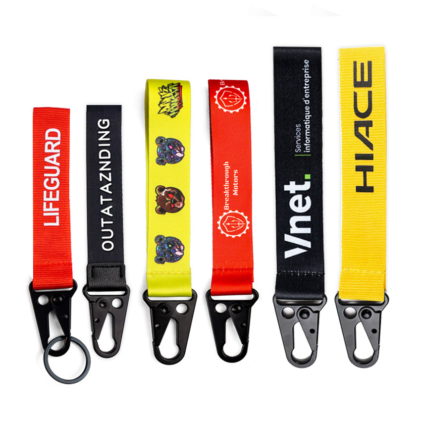 Custom Logo Printed Sublimation Key Short Wristband Black White Keychain Lanyard,Zhongshan Yutang Craft Gifts Co., Ltd.，KeyChains+medal+Fridge Magnet,Custom Logo Printed Sublimation Key Short Wristband Black White Keychain Lanyard