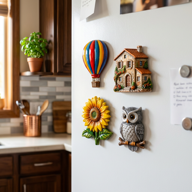 Cute Animal Shape Epoxy Resin Fridge Magnets Cat Dog Panda 3D Design Strong Magnet Custom OEM for Pet Lovers & Kids