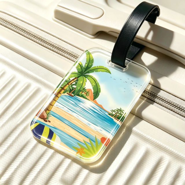 Cheap Printed Acrylic Luggage Tag Adjustable Travel Bag Name Label Suitcase Identification Promotional Gifts Use