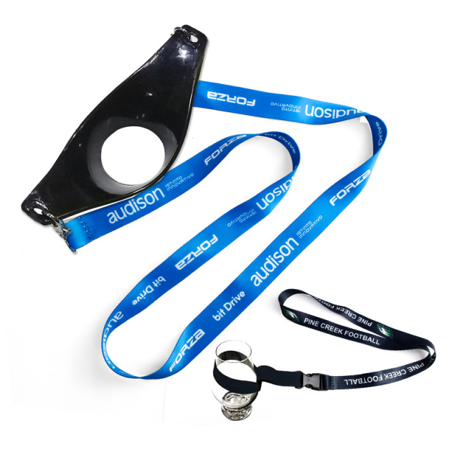 Promotional Cheap Water Cup Water Bottle Holder Woven Polyester Lanyard with logo Custom,Zhongshan Yutang Craft Gifts Co., Ltd.，KeyChains+medal+Fridge Magnet,Promotional Cheap Water Cup Water Bottle Holder Woven Polyester Lanyard with logo Custom