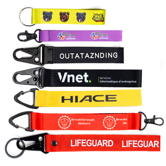 Custom Logo Printed Sublimation Key Short Wristband Black White Keychain Lanyard,Zhongshan Yutang Craft Gifts Co., Ltd.，KeyChains+medal+Fridge Magnet,Custom Logo Printed Sublimation Key Short Wristband Black White Keychain Lanyard