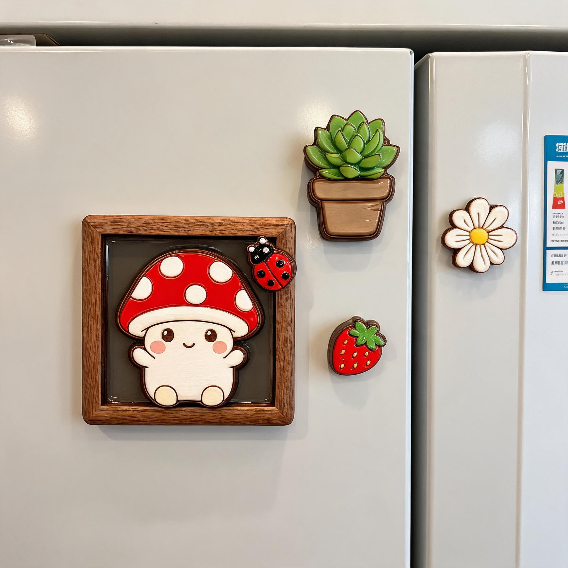 Handcrafted Wood and Epoxy Resin River Table Style Fridge Magnets Unique Artisan Home Decor Gift