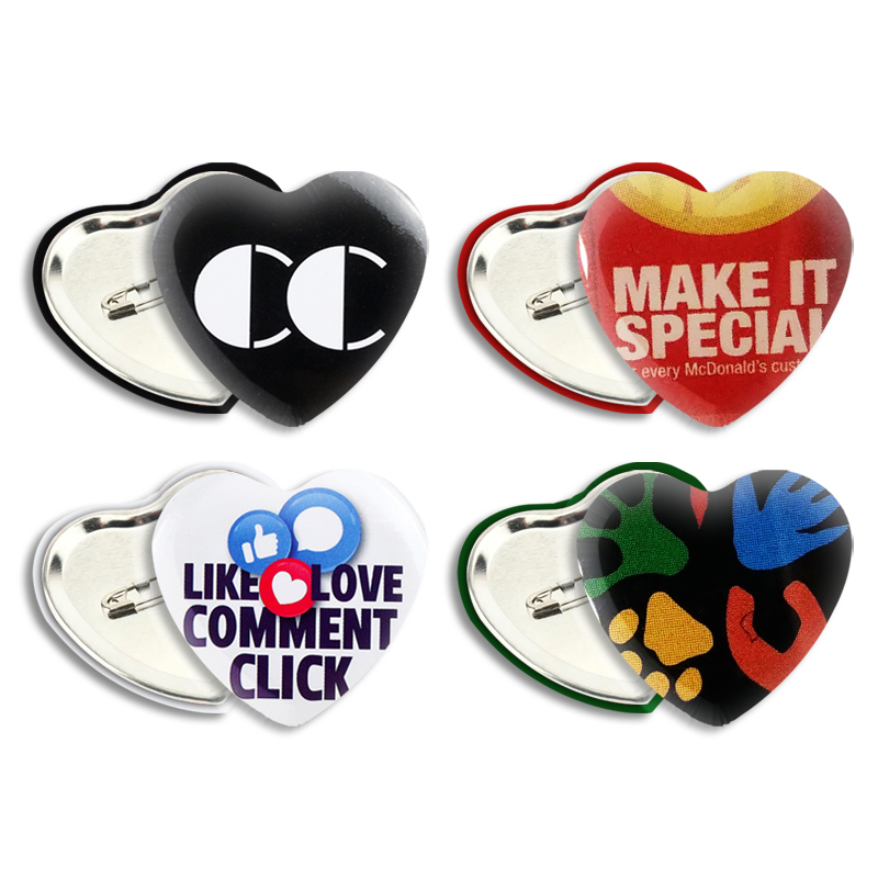 Cheap Diy Metal Shape Button Pins Custom Heart Badge Maker,Zhongshan Yutang Craft Gifts Co., Ltd.，KeyChains+medal+Fridge Magnet,Cheap Diy Metal Shape Button Pins Custom Heart Badge Maker