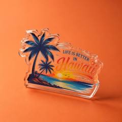 Promotional Custom Logo Printed Clear Plastic Acrylic Refrigerator Magnet for Advertising