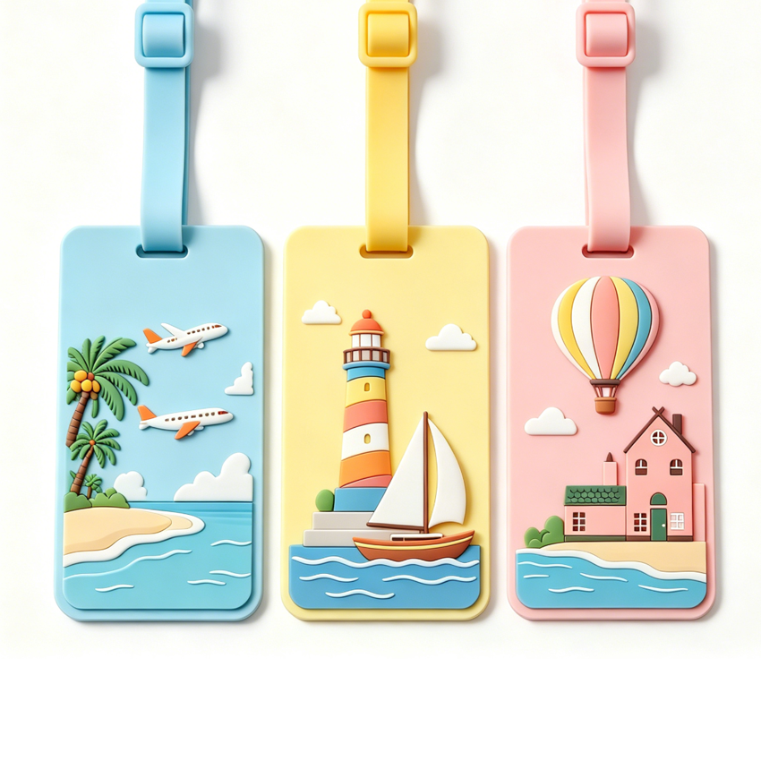 Creative Custom Shape PVC Luggage Tags Personalized 3D Silicone Rubber Bag Tags Unique Suitcase Identification Tags,Zhongshan Yutang Craft Gifts Co., Ltd.，KeyChains+medal+Fridge Magnet,Creative Custom Shape PVC Luggage Tags Personalized 3D Silicone Rubber Bag Tags Unique Suitcase Identification Tags