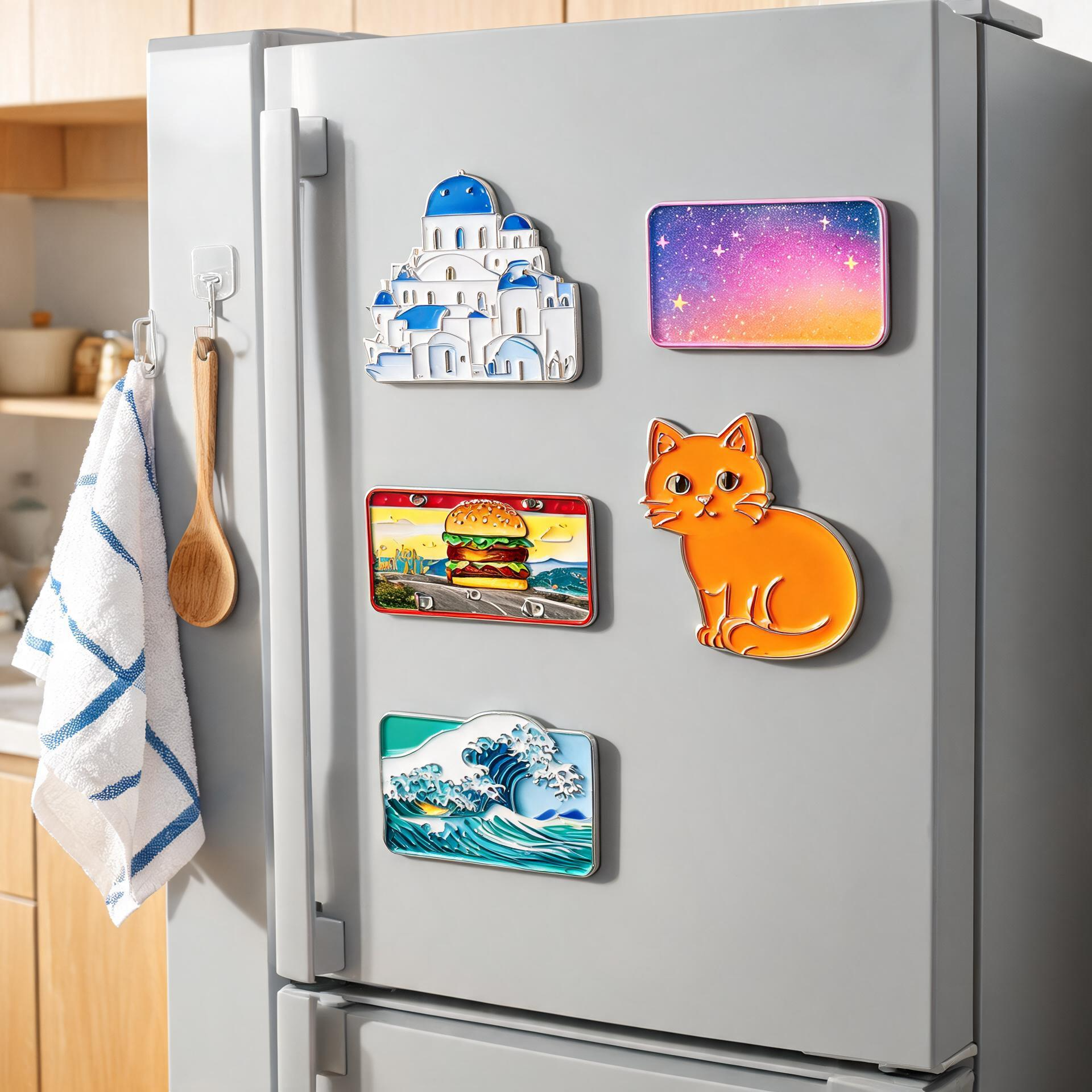 Promotional Wholesale Factory Direct Custom Aluminum Printed Logo on Brushed Fridge Magnets Corporate Gift Advertising Giveaway