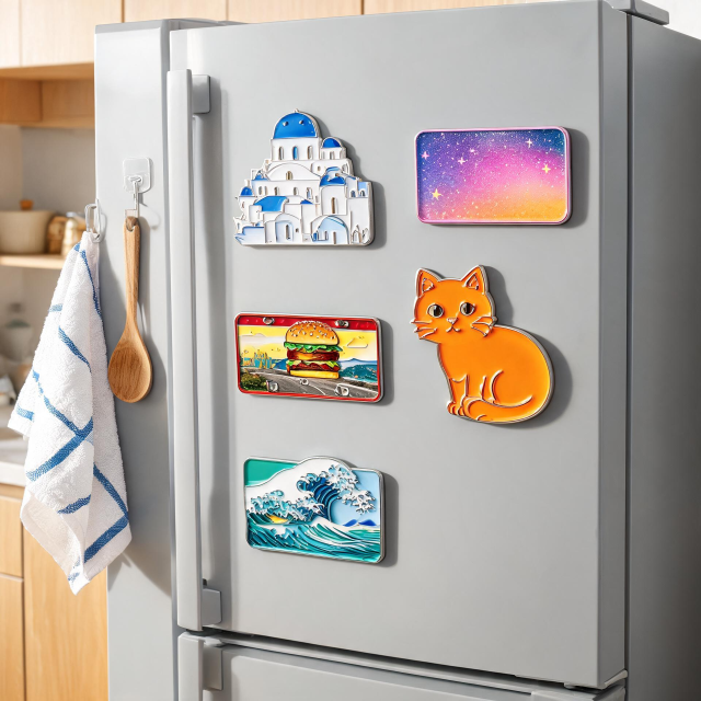 Promotional Wholesale Factory Direct Custom Aluminum Printed Logo on Brushed Fridge Magnets Corporate Gift Advertising Giveaway