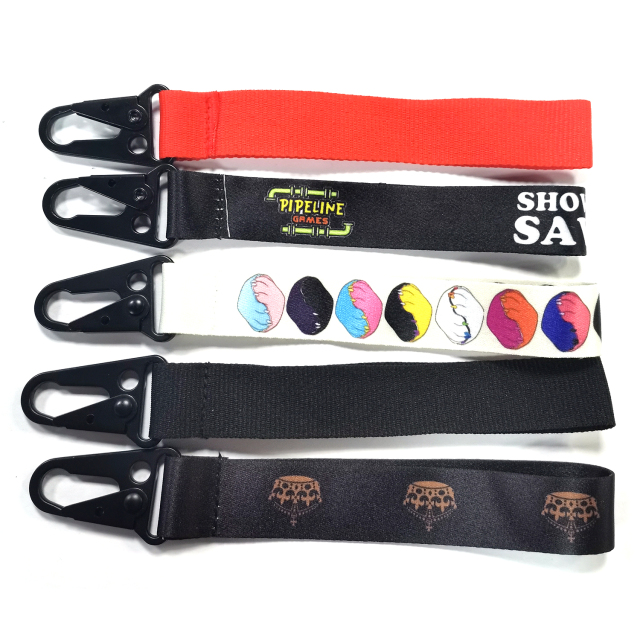 Wholesale Sublimation Printed Custom Key Strap Buckle Keychain Fabric Polyester Short Wrist Lanyards,Zhongshan Yutang Craft Gifts Co., Ltd.，KeyChains+medal+Fridge Magnet,Wholesale Sublimation Printed Custom Key Strap Buckle Keychain Fabric Polyester Short Wrist Lanyards