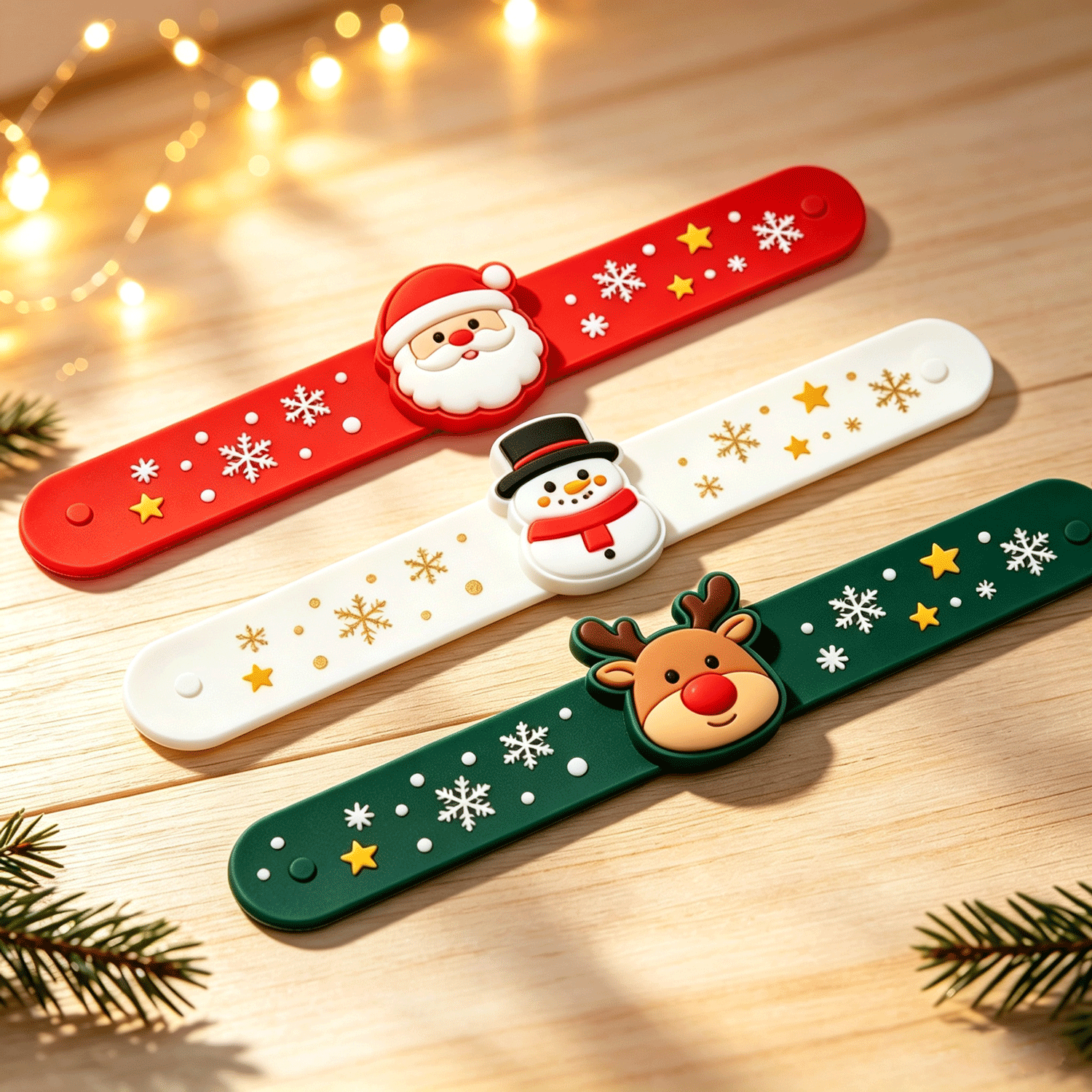 Fast Custom 2d Christmas Charm Wristband Holiday Party Event Bracelet Festive Gift Accessory