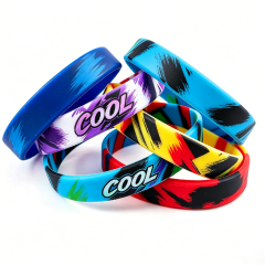 Oem Eco-friendly Sports Friendship Print logo Bracelet Rubber Wrist Band Bangle Waterproof Custom Silicone Wristband