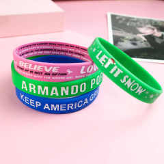 Oem Eco-friendly Sports Friendship Print logo Bracelet Rubber Wrist Band Bangle Waterproof Custom Silicone Wristband