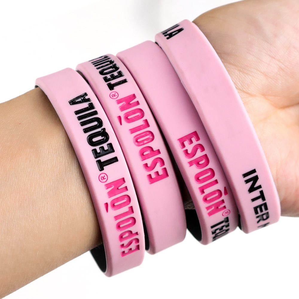 Custom Silicone Wristbands Adjustable Elastic Plastic Double Side logo Rubber Bracelets Silicone Wristbands China