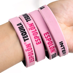 Custom Silicone Wristbands Adjustable Elastic Plastic Double Side logo Rubber Bracelets Silicone Wristbands China
