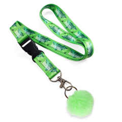 Wholesale Designer Pom Pom Ball Keychain Lanyard Printed Id Badge Holder Lanyard with logo Custom,Zhongshan Yutang Craft Gifts Co., Ltd.，KeyChains+medal+Fridge Magnet,Wholesale Designer Pom Pom Ball Keychain Lanyard Printed Id Badge Holder Lanyard with logo Custom