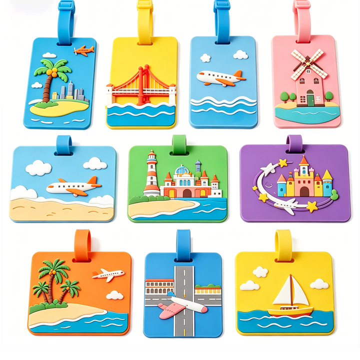 Creative Custom Shape PVC Luggage Tags Personalized 3D Silicone Rubber Bag Tags Unique Suitcase Identification Tags,Zhongshan Yutang Craft Gifts Co., Ltd.，KeyChains+medal+Fridge Magnet,Creative Custom Shape PVC Luggage Tags Personalized 3D Silicone Rubber Bag Tags Unique Suitcase Identification Tags