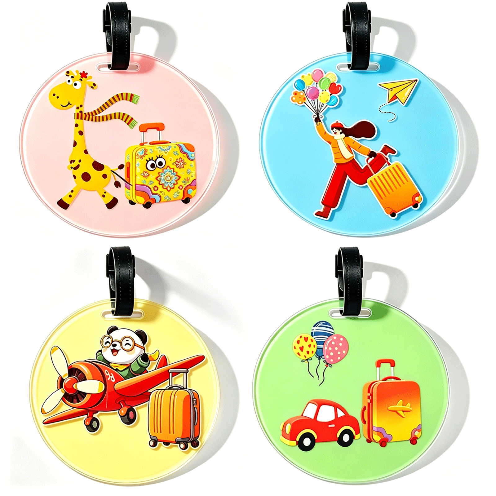 Cheap Printed Acrylic Luggage Tag Adjustable Travel Bag Name Label Suitcase Identification Promotional Gifts Use