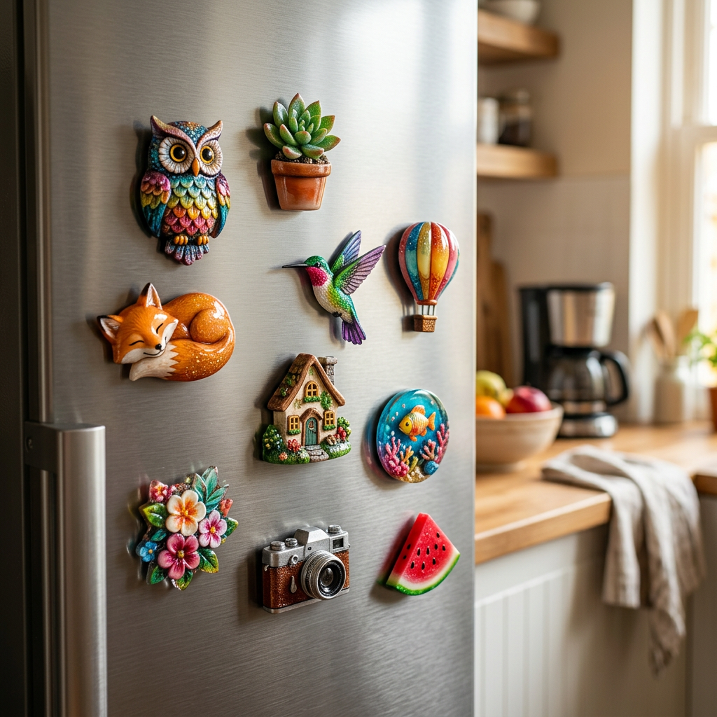 Cute Animal Shape Epoxy Resin Fridge Magnets Cat Dog Panda 3D Design Strong Magnet Custom OEM for Pet Lovers & Kids