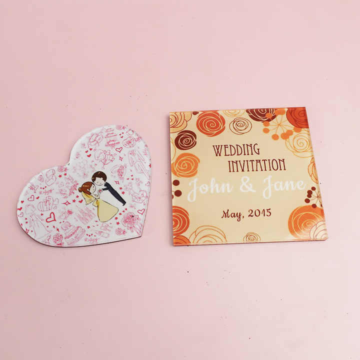 Custom Wedding Gifts Personalized Clear Plastic Flat Acrylic Fridge Magnet Sticker
