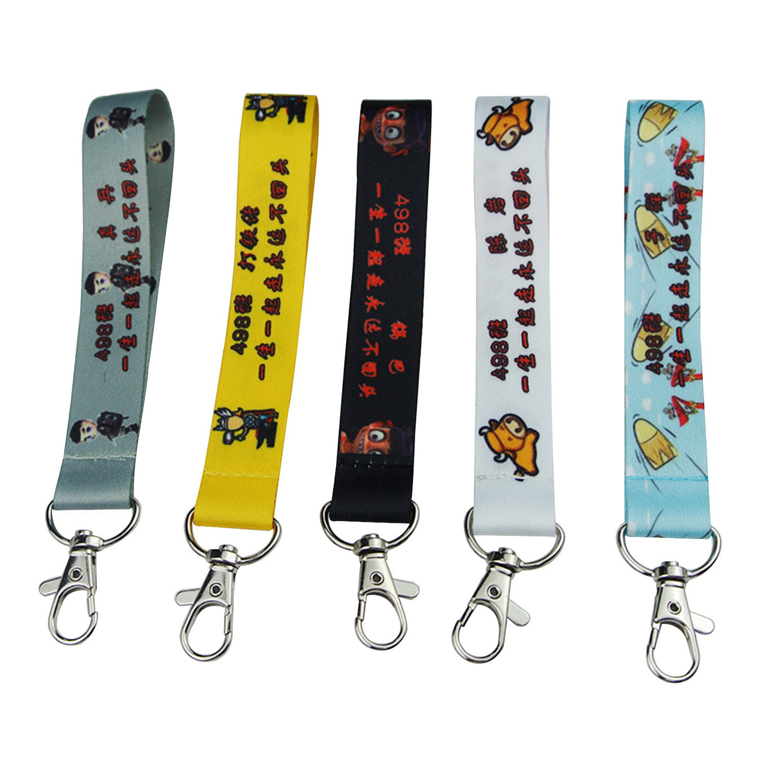 Wholesale Sublimation Printed Custom Key Strap Buckle Keychain Fabric Polyester Short Wrist Lanyards,Zhongshan Yutang Craft Gifts Co., Ltd.，KeyChains+medal+Fridge Magnet,Wholesale Sublimation Printed Custom Key Strap Buckle Keychain Fabric Polyester Short Wrist Lanyards