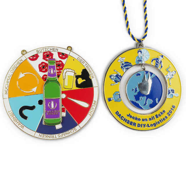 Custom Cheap Metal Spinner Medallion Necklace Spinning Award Medal Spin with Ribbon,Zhongshan Yutang Craft Gifts Co., Ltd.，KeyChains+medal+Fridge Magnet,Custom Cheap Metal Spinner Medallion Necklace Spinning Award Medal Spin with Ribbon