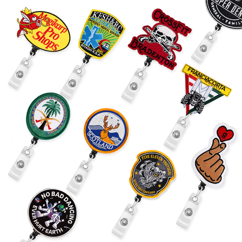 Custom Medical Pins Id Badge Holder Embroidery Doctors Nurses Retractable Badge Reel Nurse Card Holder Exhibition Name Card,Zhongshan Yutang Craft Gifts Co., Ltd.，KeyChains+medal+Fridge Magnet,Custom Medical Pins Id Badge Holder Embroidery Doctors Nurses Retractable Badge Reel Nurse Card Holder Exhibition Name Card