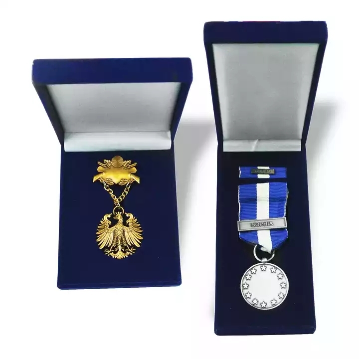 Hot Sale Metal Crafts Honor Badge Custom logo Ribbon Award Medallion Medal with Box,Zhongshan Yutang Craft Gifts Co., Ltd.，KeyChains+medal+Fridge Magnet,Hot Sale Metal Crafts Honor Badge Custom logo Ribbon Award Medallion Medal with Box