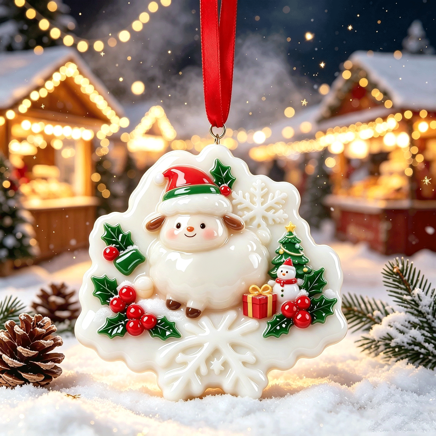 Bulk Custom Hard Resin Christmas Ornaments Eco-Friendly Handmade Hanging Decor 2026,MY SHOP,Bulk Custom Hard Resin Christmas Ornaments Eco-Friendly Handmade Hanging Decor 2026