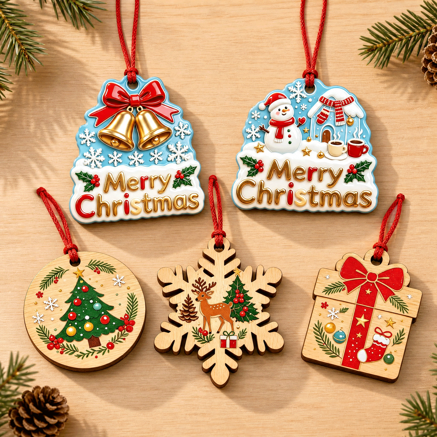 Personalized Wholesale Custom Wooden Christmas Ornaments Cut Layered Eco-Friendly Hanging,MY SHOP,Personalized Wholesale Custom Wooden Christmas Ornaments Cut Layered Eco-Friendly Hanging