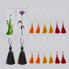 Custom Solid Coloured Dried Flower Mirror clear Acrylic Blank Bookmark Holographic Tassels for Vinyl,Zhongshan Yutang Craft Gifts Co., Ltd.，KeyChains+medal+Fridge Magnet,Custom Solid Coloured Dried Flower Mirror clear Acrylic Blank Bookmark Holographic Tassels for Vinyl